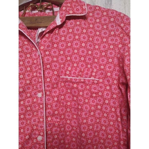 Victoria‘s Secret Printed Flannel Long PJ Red/PiNk Plaid Size Small - Picture 2 of 9